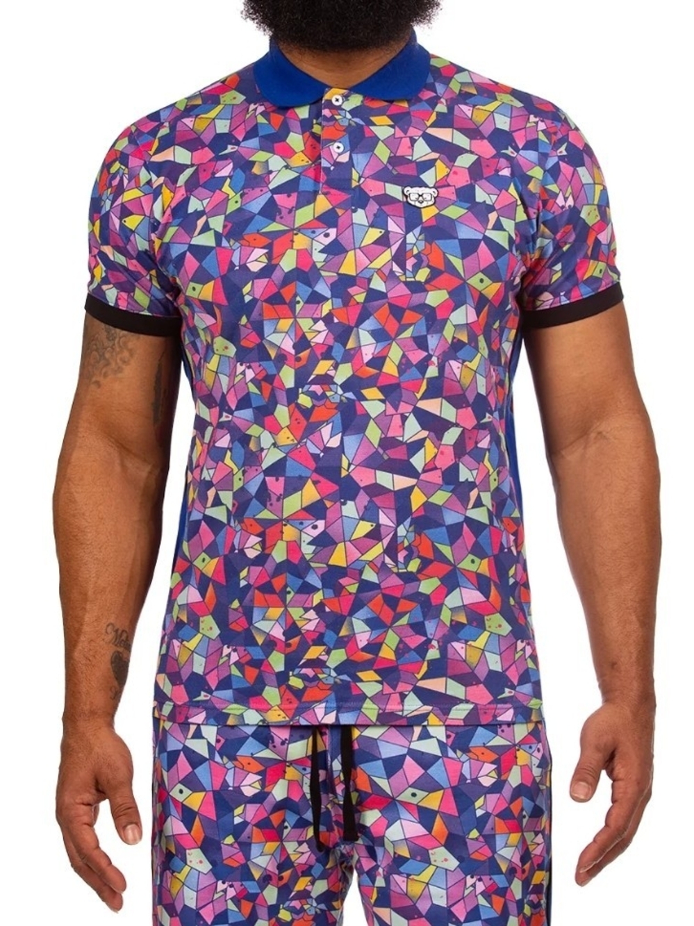 Hustle Gang Multicolor Geometric Polo